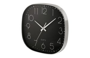RELOJ PARED CUADRADO 28 CM NEG