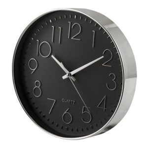 RELOJ PARED REDONDO 30 CM NEGR
