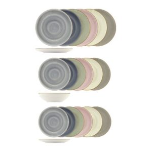 VAJILLA 18 PZS STONEWARE SURTI