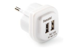 CARGADOR 2 USB BLANCO 2,1A IP2