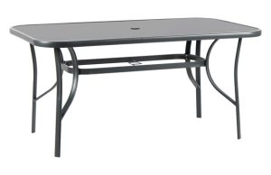 MESA RECTANGULAR ACERO CRISTAL