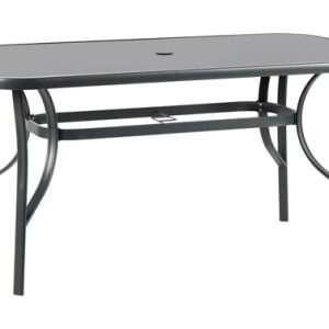 MESA RECTANGULAR ACERO CRISTAL