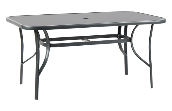 MESA RECTANGULAR ACERO CRISTAL