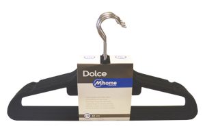 PERCHA PLASTICO TERCIOPELO NEG