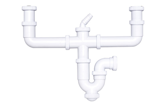 SIFON CURVO DOBLE CON TOMA Ø 4