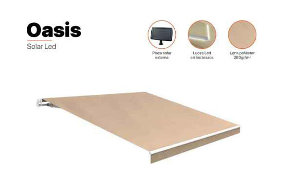 TOLDO MANUAL ALUM SOLAR LED 3X