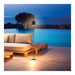 LAMPARA DE PIE DE METAL NEGRO