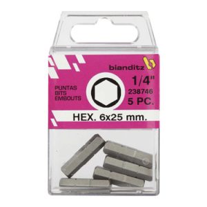 PUNTA ATORNILLAR HEXAGONAL 1/4