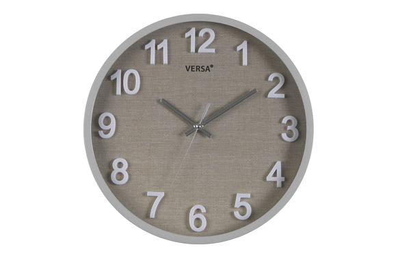 RELOJ PARED REDONDO VESTA GRIS