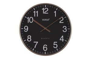 RELOJ PARED REDONDO NEGRO 30CM