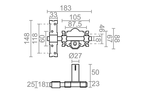 CERROJO GRIS CR007 10847