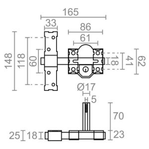 CERROJO GRIS CRR09 10858