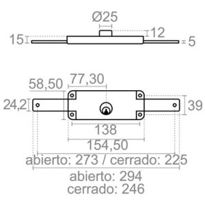 CERRADURA PERSIANA ZINCADO CRP