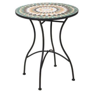 MESA ACERO MOSAICO Ø 60CM