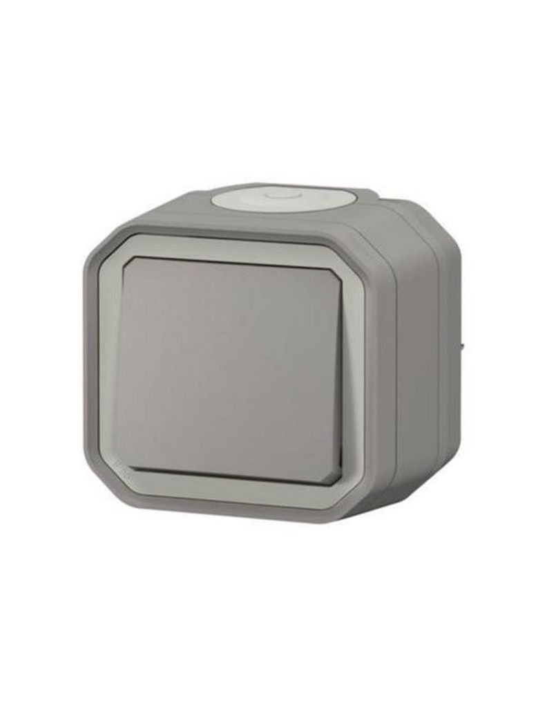 PULSADOR SUPERFICIE GRIS IP55