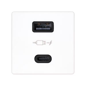 Cargador USB A+C 30W blanco S2