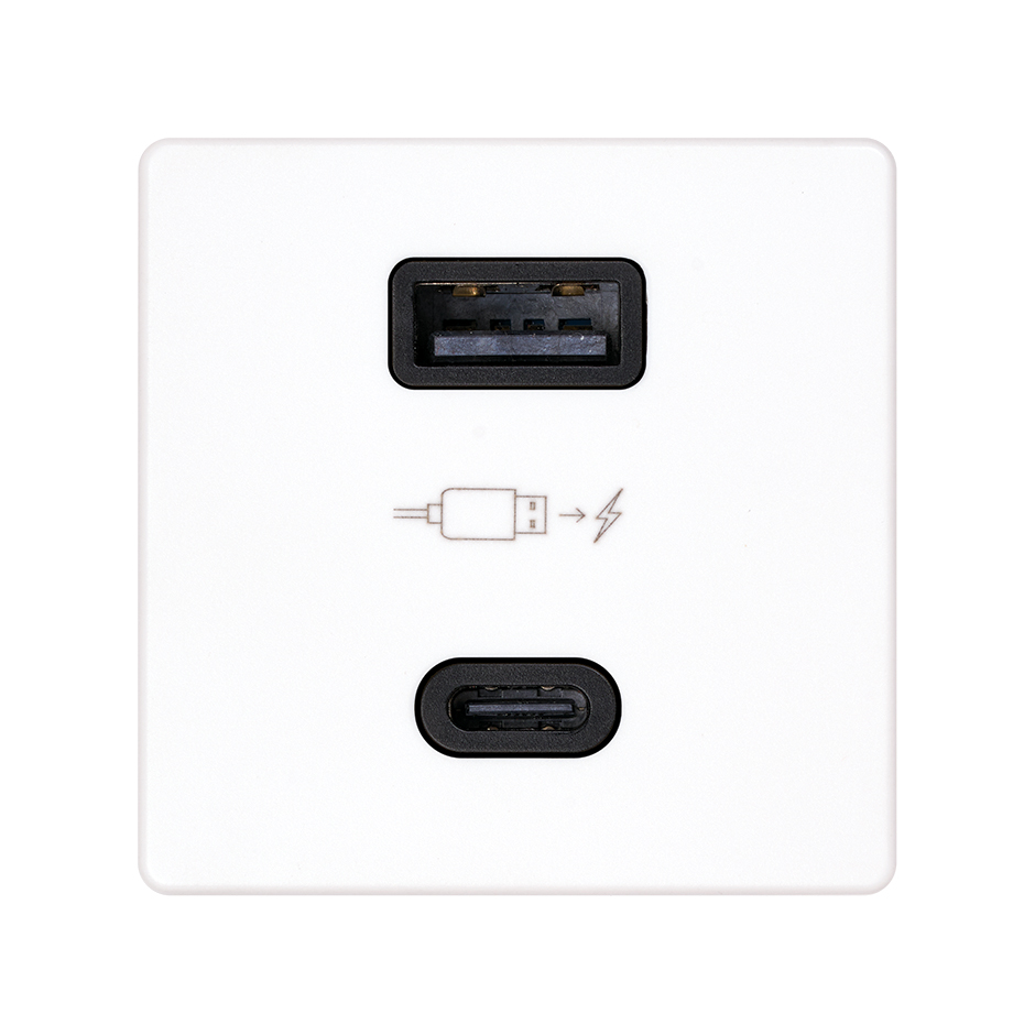 Cargador USB A+C 30W blanco S2