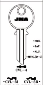 LLAVE ALUMINIO JMA CVL-5D ORO