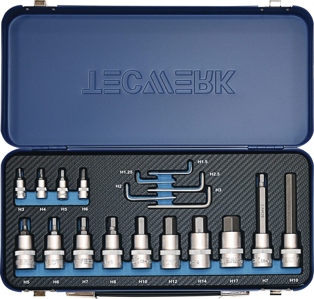 LLAVE VASO PUNTA HEXAG. 1/4 +1