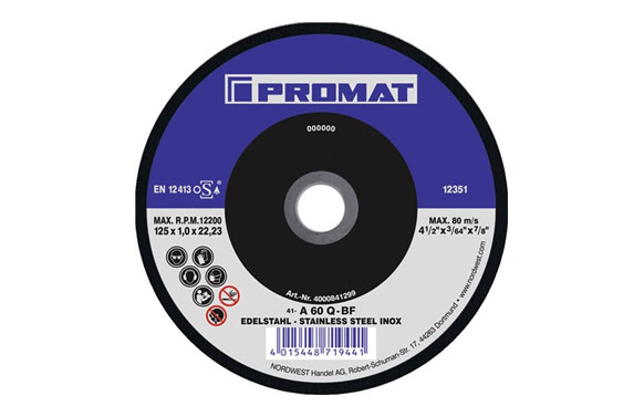 DISCO CORTE INOX Ø125X1,0MM AC