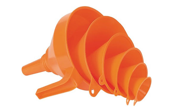 EMBUDO PLANO HDPE NARANJA JGO