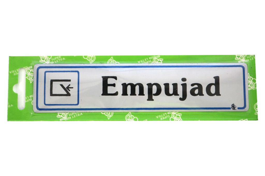 PLACA ADH EMPUJAD 175X040MM