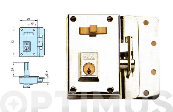 CERRADURA SOBR. 10 70MM E-45MM