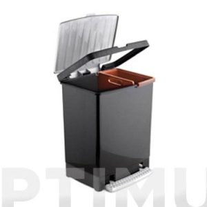 CUBO C/PEDAL RECICLAJE NEGRO 1