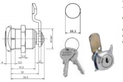 CERRADURA BUZON Ø27MM 61V027CR