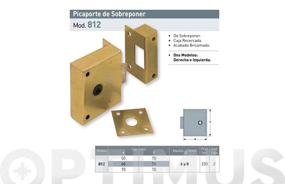 PICAPORTE SOBREP. 812/50 P.MAR