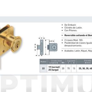 CERRAD. EMBUTIR 22/30 LTDO. UR