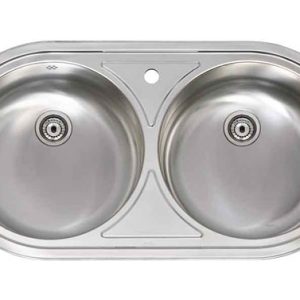 FREGADERO RDO 2 SENOS 84X44CM